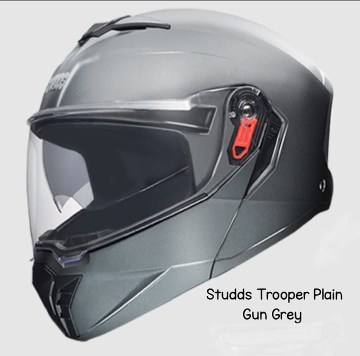 Picture of STUDDS Trooper Flip-up Full Face with Dual Visor Motorbike Helmet  (Grey) (Grey)