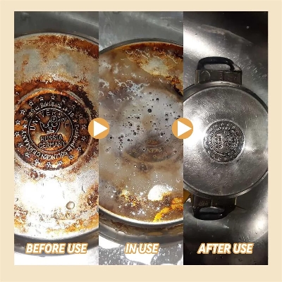 Picture of KIRMIT All-in-One Foaming Rust Remover Powder & Ultimate Rust RemovaL, Multipurpose Kitchen Rust Remover Advanced Rust Removal for All Surfaces