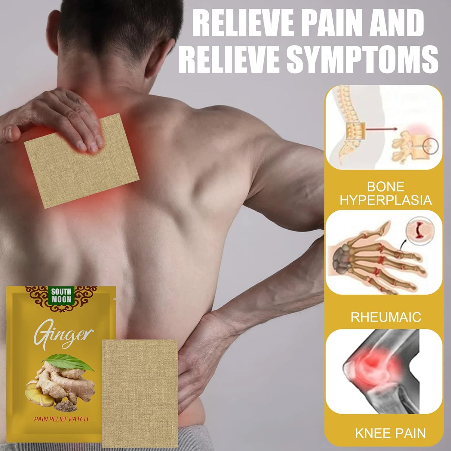 Picture of 10Pcs Lymphatic Healing Ginger Patch Warming Pain Patches Remove Toxin Promote Blood Circulation Detox Knee Neck Pad No Side Effect