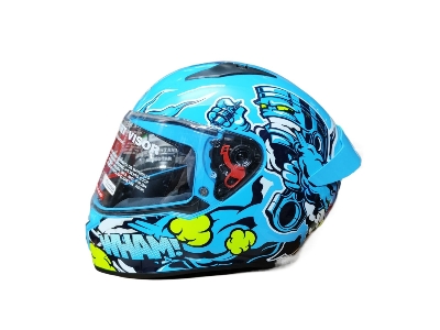 Picture of FULL FACE BIKE STUDDS THUNDER HELMET FOR BIKE RIDER (Black blue)