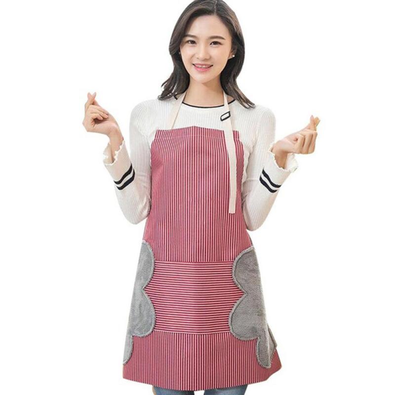 Picture of New Houseeker Kitchen Waterproof Apron Oil-Proof Kitchen Waist Apron With Side Hand Towel Household Kitchen Cookware Accessories