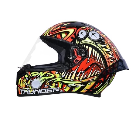 Picture of FULL FACE BIKE STUDDS THUNDER HELMET FOR BIKE RIDER NEW MODEL BLACK RED (Black)