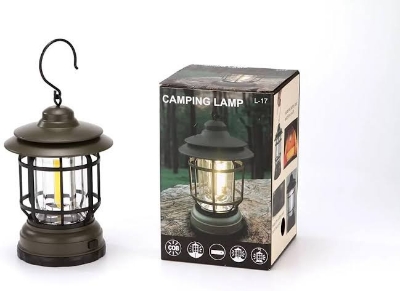 Picture of Camping Lanterns Electric LED Camping Lights Outdoor Hanging Tent Light Vintage Tabletop Lantern Decor Stepless Dimming Waterproof for Camping, Power Outages, Indoor (Black)