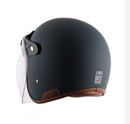 Picture of Axor Retro Jet Leather Dull Slate Dual Certified Helmet (SLATE)