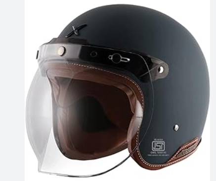 Picture of Axor Retro Jet Leather Dull Slate Dual Certified Helmet (SLATE)