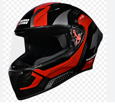 Picture of Studds Thunder D2 Draken ISI and DOT Certified Full Face Helmet for Men and Women with Spoiler and Clear Visor (Red and Black)