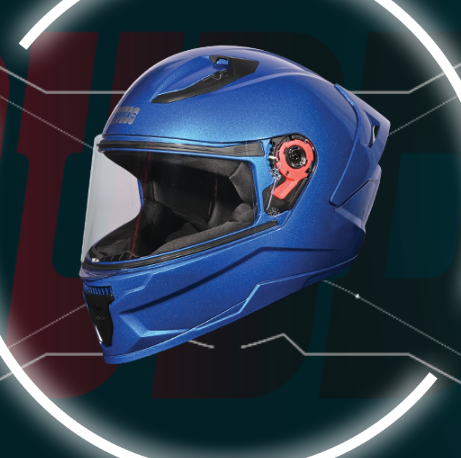 Picture of Studds Raider Super Isi Certified Full Face Helmet for Motorcycling with Spoiler&Clear Visor (Black-L) (Blue)