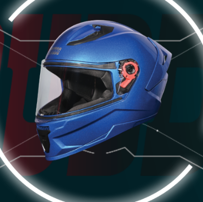 Picture of Studds Raider Super Isi Certified Full Face Helmet for Motorcycling with Spoiler&Clear Visor (Black-L) (Blue)