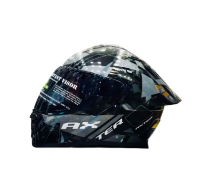 Picture of AEROSTAR AXTER Full Face Glossy  Helmet ISI And Dot Certified (Black grey)
