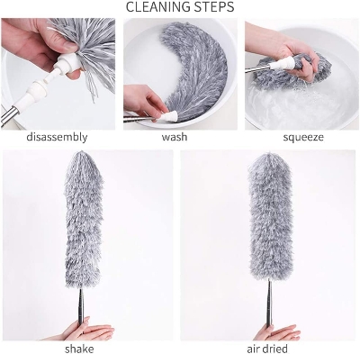 Picture of Flexible Duster For Fan Cleaning Mop With Long Rod | Spider Web Cleaner Stick | Fan Cleaning Brush | Fan Duster| Dusting Brush For Home Cleaning | Dust Cleaner | Microfiber Duster For Home Cleaning.