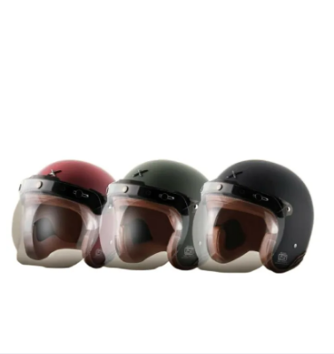 Picture of Axor Retro Jet Leather Dot And Isi Certified Helmet