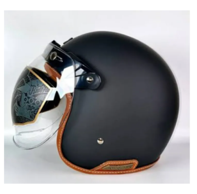 Picture of Axor Retro Jet Leather Dot And Isi Certified Helmet