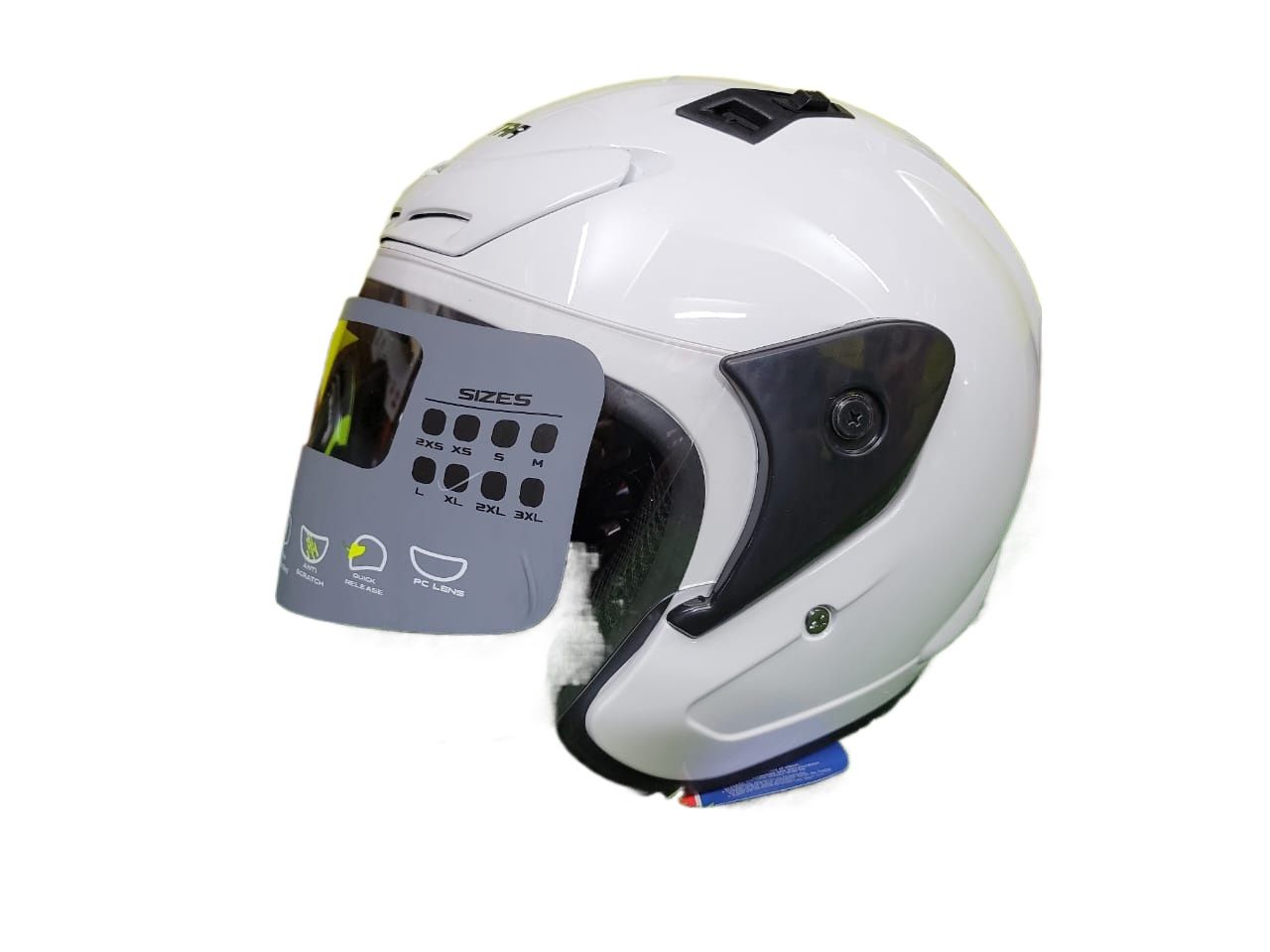 Picture of X-TON PLAIN GLOSSY White CERTIFIED HELMET (White)