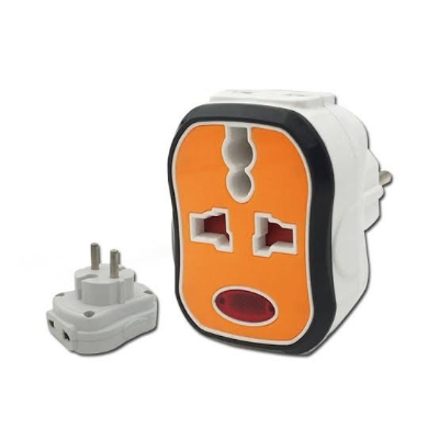 Picture of 2 Pin Multi Socket converter 2 in 3/2 Plug with light indicator Travel Adapter 1 pcs