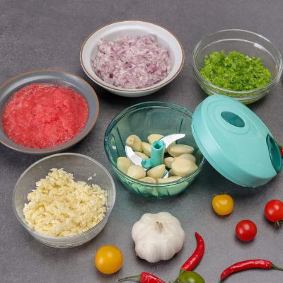 Picture of New Large Handy and Compact Chopper Handy Quick Cutter For Kitchen, Pull String, Mini Handy Plastic Chopper With 3 Blades(350 ML)