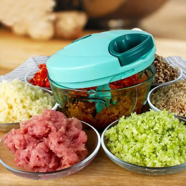 Picture of New Large Handy and Compact Chopper Handy Quick Cutter For Kitchen, Pull String, Mini Handy Plastic Chopper With 3 Blades(350 ML)