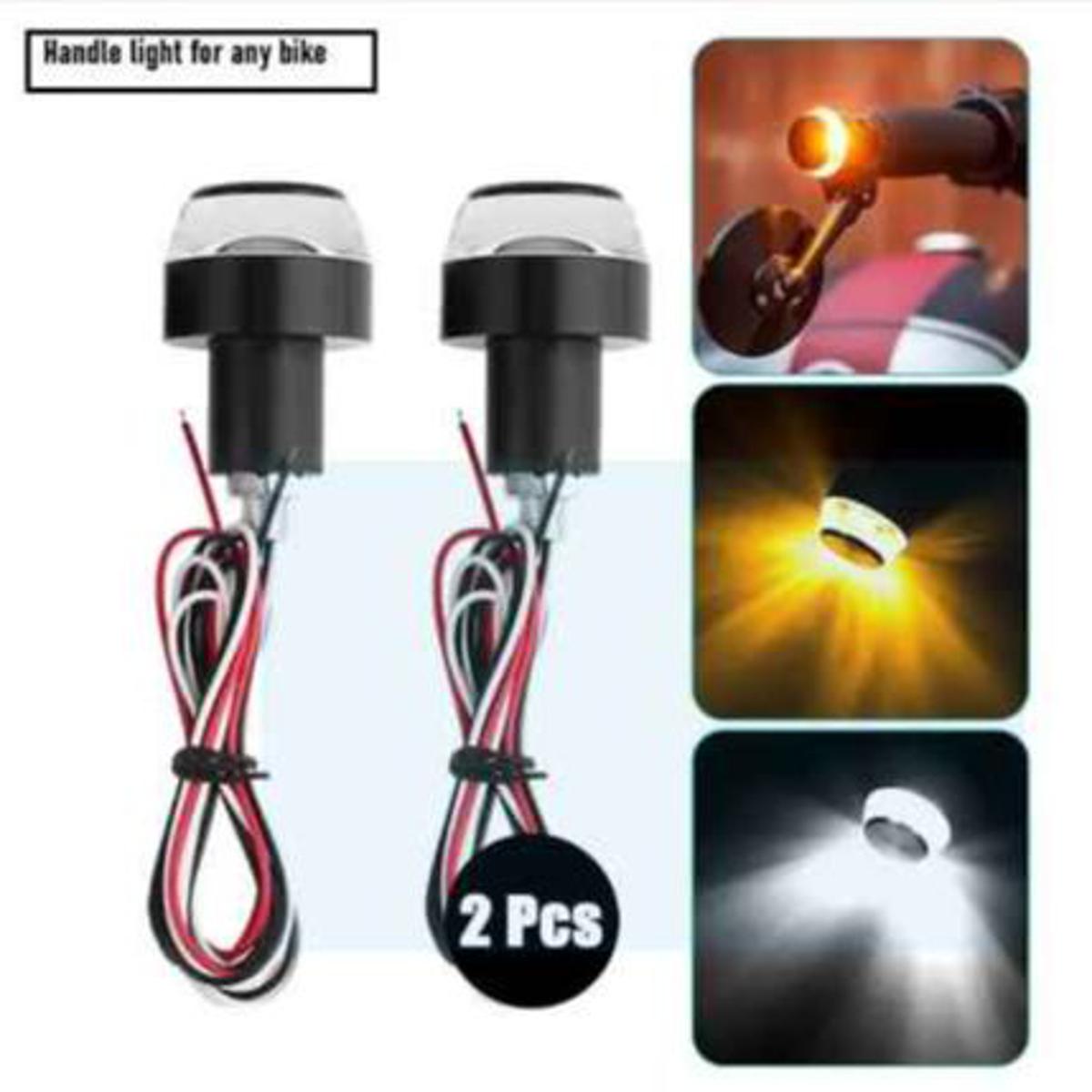 Picture of Motorcycle Turn Signal LED Indicator Light or Handlebar Light for all bike 2Pcs Yellow, Red, Blue (White)