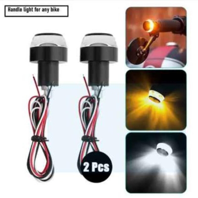 Picture of Motorcycle Turn Signal LED Indicator Light or Handlebar Light for all bike 2Pcs Yellow, Red, Blue (White)