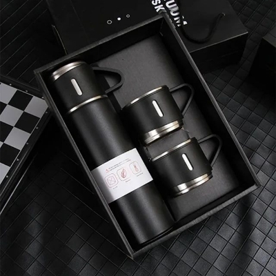 Picture of Vacuum Insulated Thermal Flask Set With Cup Set 500ML Stainless Steel Vacuum Flask Gift Set Office Business Style Thermos Bottle Outdoor Hot Water Thermal Insulation Couple Cup