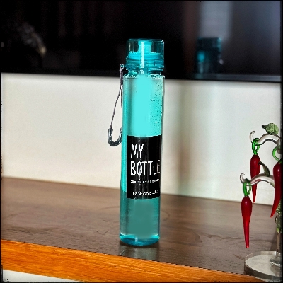 Picture of Classic Slim Plastic Transparent Water Bottle 500ml water cup BPA Free, Leak-Proof, Reusable with Easy Lock Random Color Water Bottle 1pic