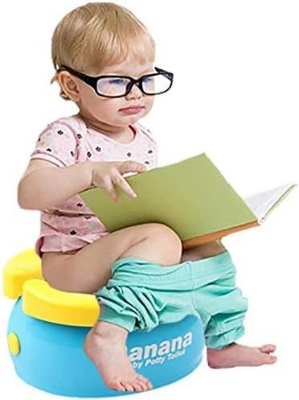 Picture of Foldable Portable Travel Potty - Training Toilet Seat for Boys & Girls, Novelty Yellow Banana Design, Comfy Toddler WC Chair