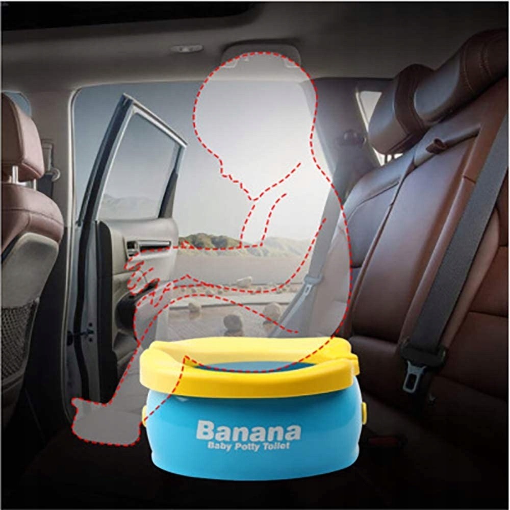 Picture of Foldable Portable Travel Potty - Training Toilet Seat for Boys & Girls, Novelty Yellow Banana Design, Comfy Toddler WC Chair