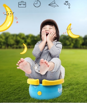 Picture of Foldable Portable Travel Potty - Training Toilet Seat for Boys & Girls, Novelty Yellow Banana Design, Comfy Toddler WC Chair