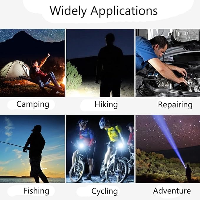 Picture of NEW RECHARGEABLE LED TORCH LIGHT, WATERPROOF STRONG LED FLASHLIGHT WITH POWER BANK