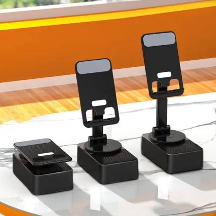 Picture of Foldable Mobile Phone Desk Holder,Wireless Speaker with Stand - 3 in 1 Mobile Phone Holder,360 Rotating Phone Stand,Phone Stand with Speaker, Cellphone Holder with Bluetooth Speaker