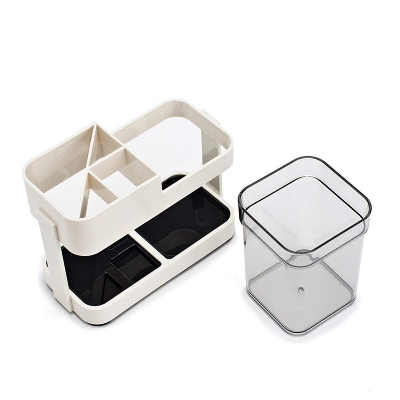 Picture of Premium Toothbrush Holder Set - 1-Cup Organizer with Freestanding Base, Multifunctional for Toothbrushes & Toothpaste, Stylish