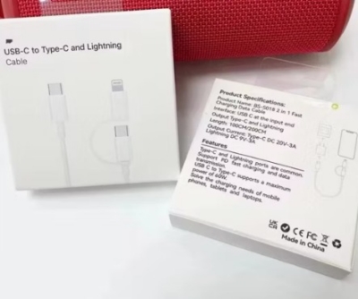 Picture of Original 60W usb-c to type C and Lightning pd 2 IN 1 Cable For iPhone 13 12 11 14 15 16 Pro Max Mini XS Max 7 8 Plus iPad iPhone Charger Fast Charging Cable Phone Date