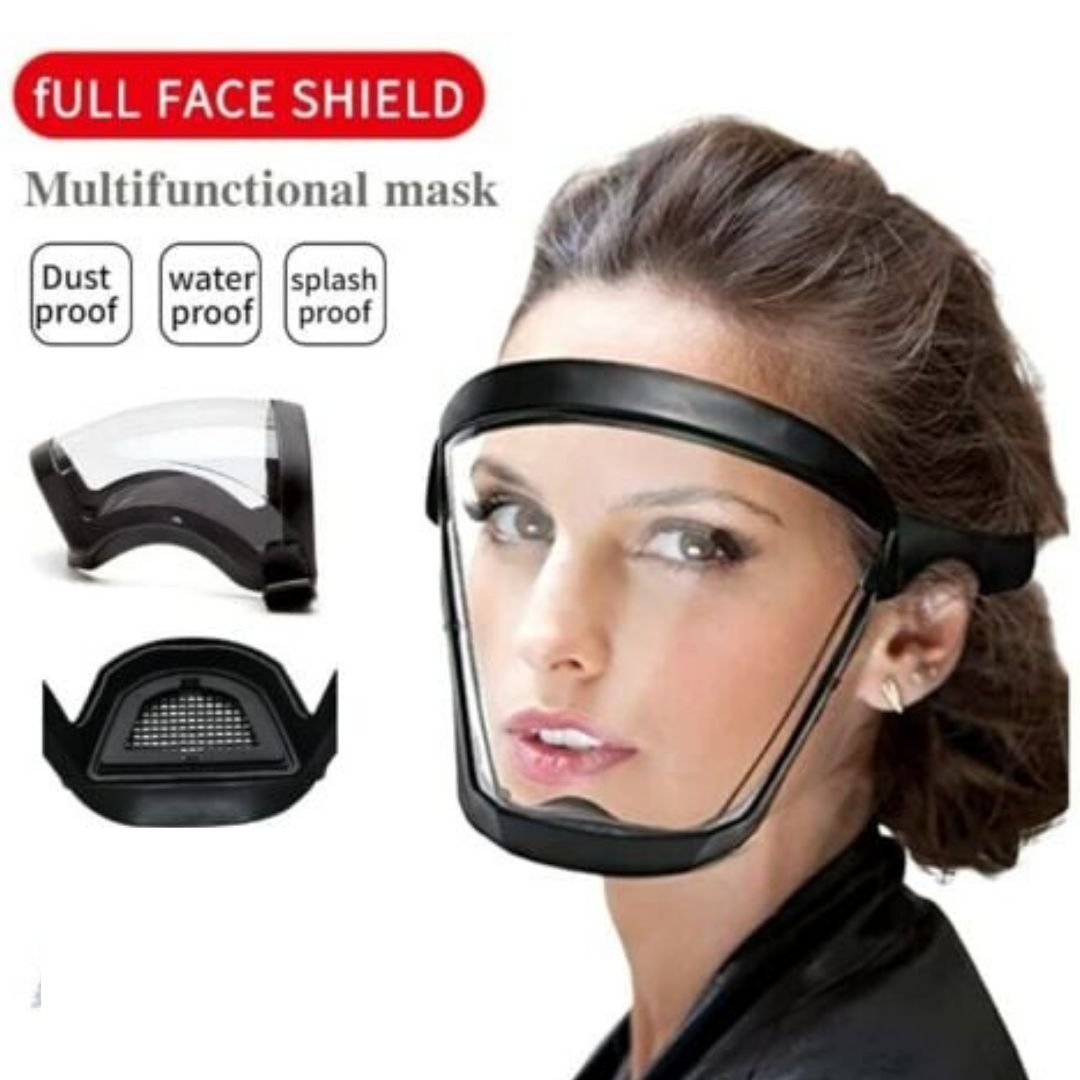 Picture of Full Face Shield Protection Face Cover Oil-splash Proof Mask With Filters Motorcycle Bicycle Cycling Dusting Mask Kitchen Tool