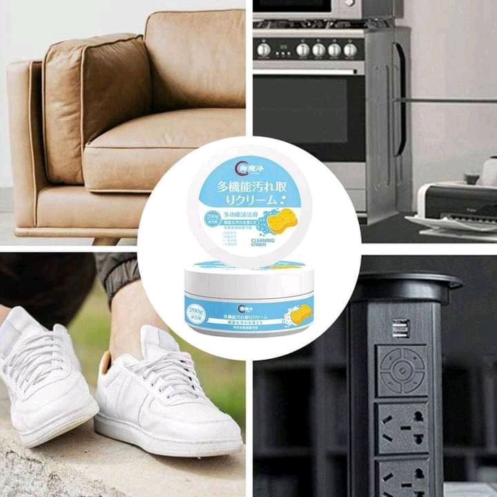 Picture of White Shoe Cleaning Cream Multifunctional Shoe Cleaner Household Sports Shoes Canvas Cleaner Cleaning Tools With Wipe Sponge