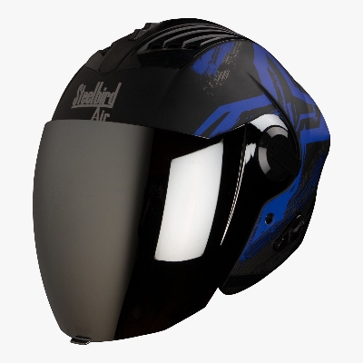 Picture of Steelbird Air SBA-3 Excel 600 mm  Black  With Blue Open Face Helmet (Black)