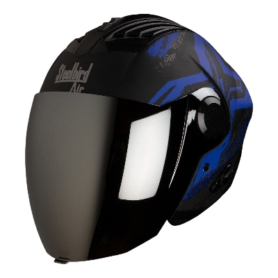 Picture of Steelbird Air SBA-3 Excel 600 mm  Black  With Blue Open Face Helmet (Black)