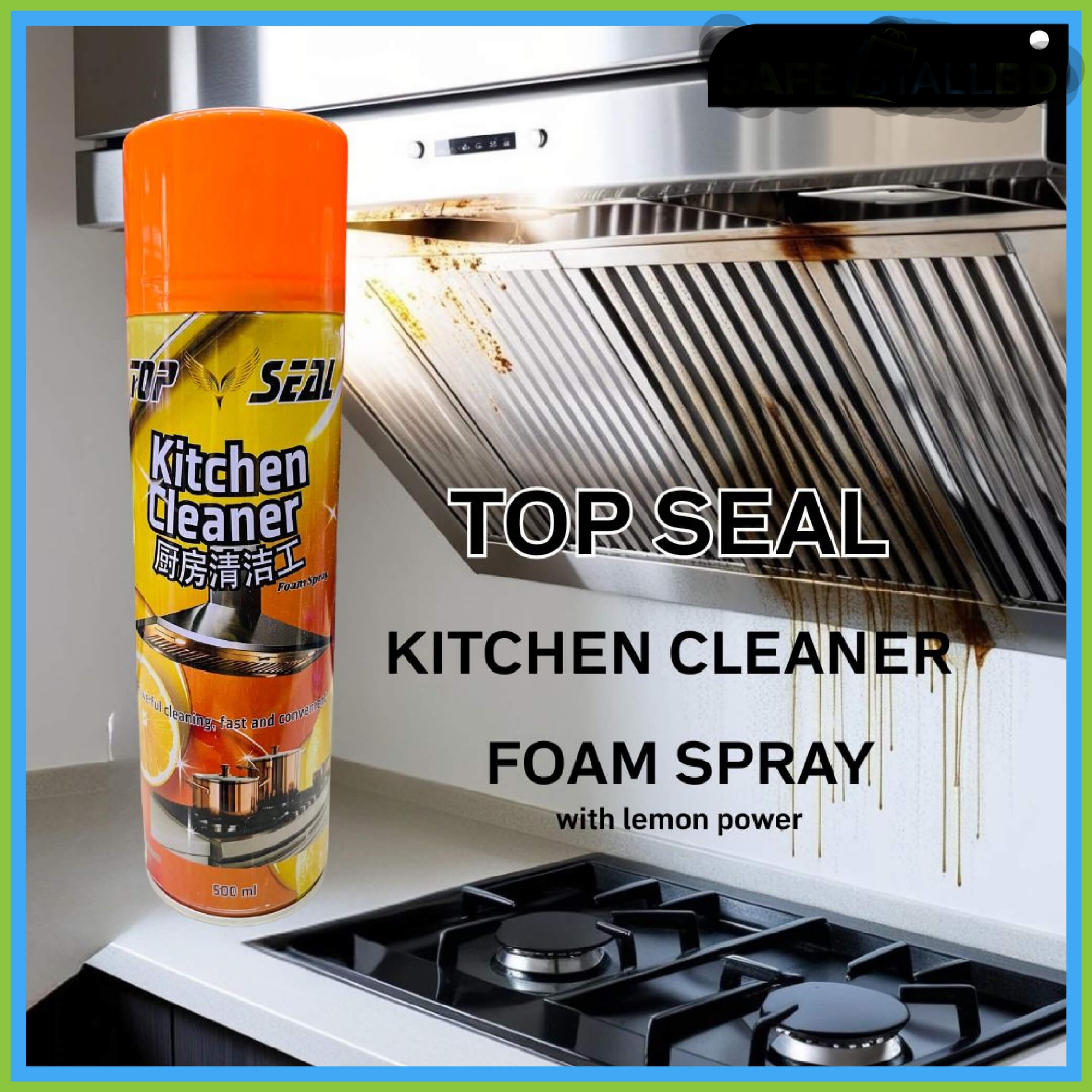 Picture of New Top Seal Foam Cleaner Kitchen Grease Cleaner Stain Remover Cleaner Spray Magic Kitchen Degreaser Products Foam Home Cleaning Spary