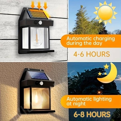 Picture of New Outdoor Solar Wall Lamp,Solar Tungsten Wall Light, Motion Sensor Wall Lights,Solar Tungsten Wall Light Motion Sensor LED Wall Sconce IP65 Waterproofs Solar Securitys Light