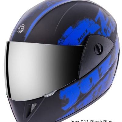 Picture of Gliders Jazz  Full Face Black Blue Certified Helmet (Black)