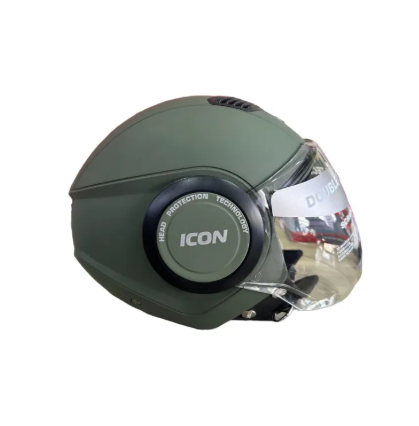 Picture of STUDDS ICON ARMY GREEN HALF FACE BIKE HELMET (Green)