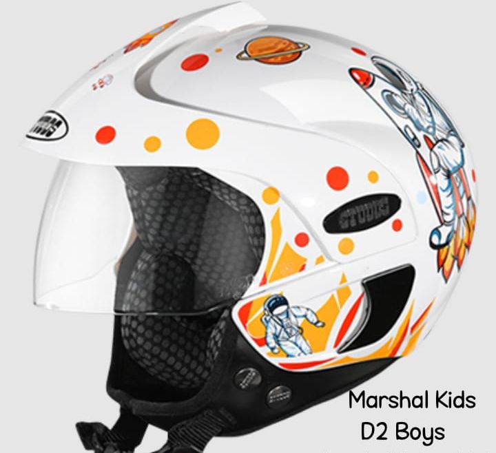 Picture of Studds Marshall Kids Helmet In BD For Adventure Kids 2 year to 5 years Baby Helmet (White and Yellow)