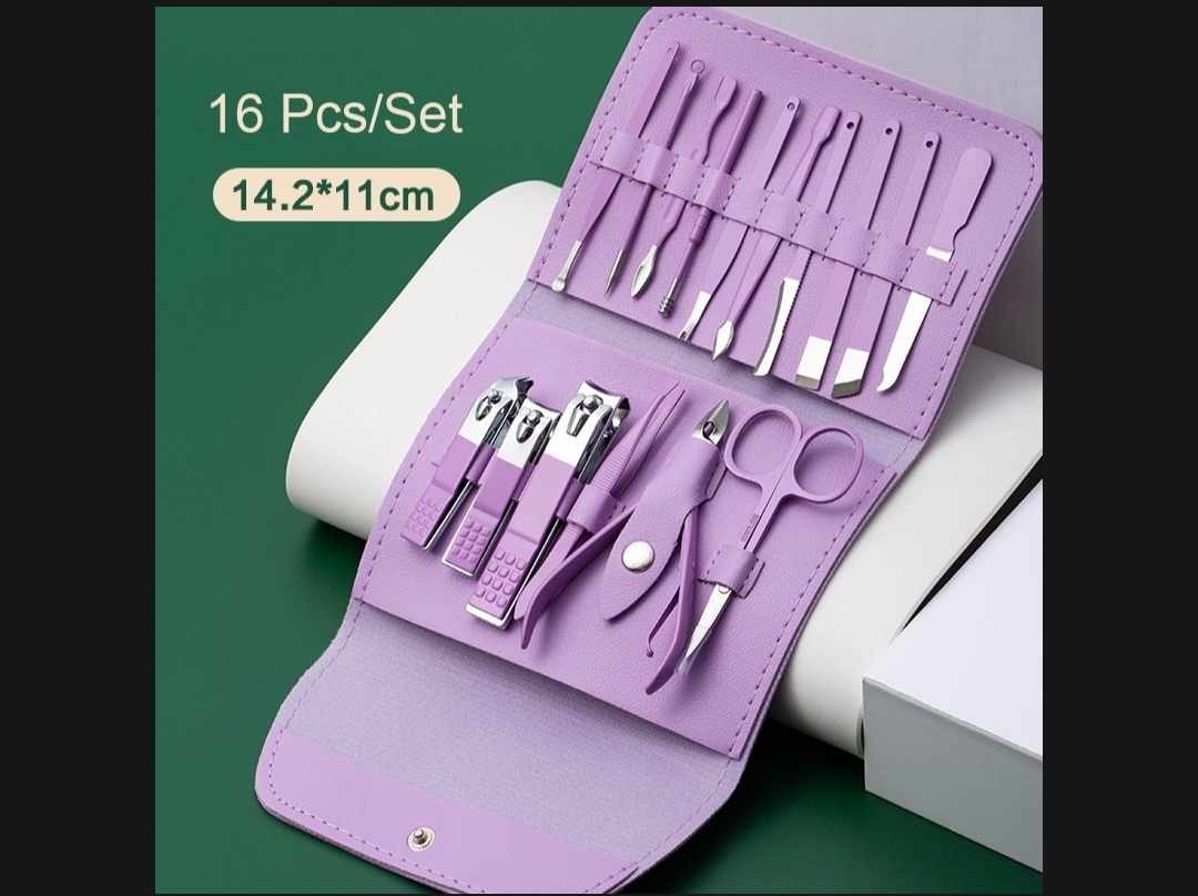 Picture of 16 Pcs Set Manicure Tool Set Pedicure Manicure,16pcs ar nail cutter set