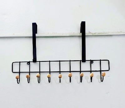 Picture of 10 Hooks Magic Door Hanger space saver,New Styllish Over The Door  Hook Hanger, Home Decoration, Cloth Hanger.