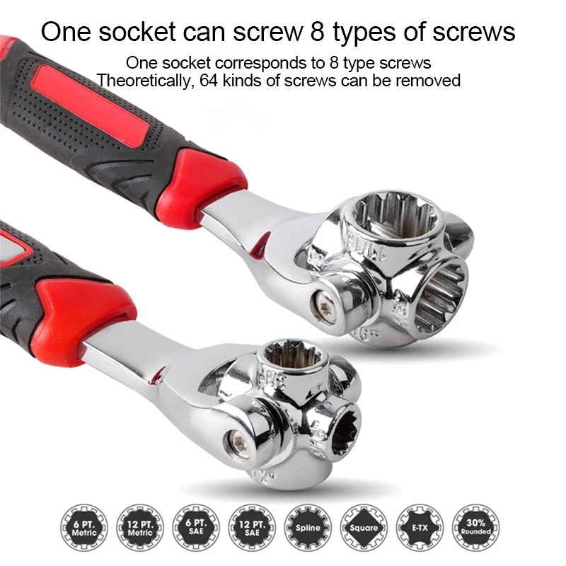 Picture of 8 in 1 Socket Wrench Universal Wrench Handy Adjustable Tool Multi-Function Socket Spanner