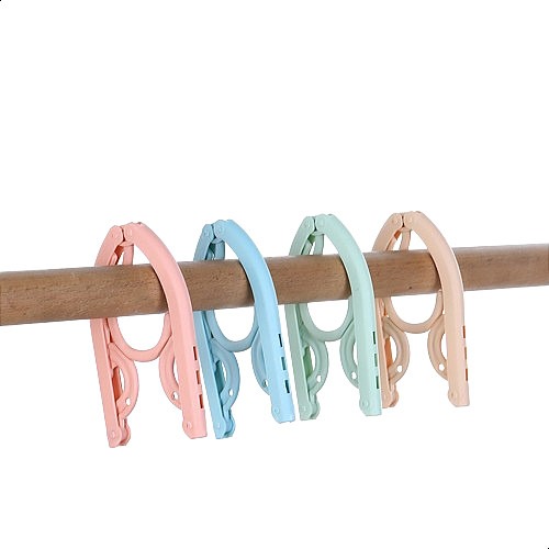 Picture of 5pcs Hanger Anti-cracking Lightweight Portable Travel Cloth Clothes Rack Clothing Hook Pakaian Cangkuk Rak