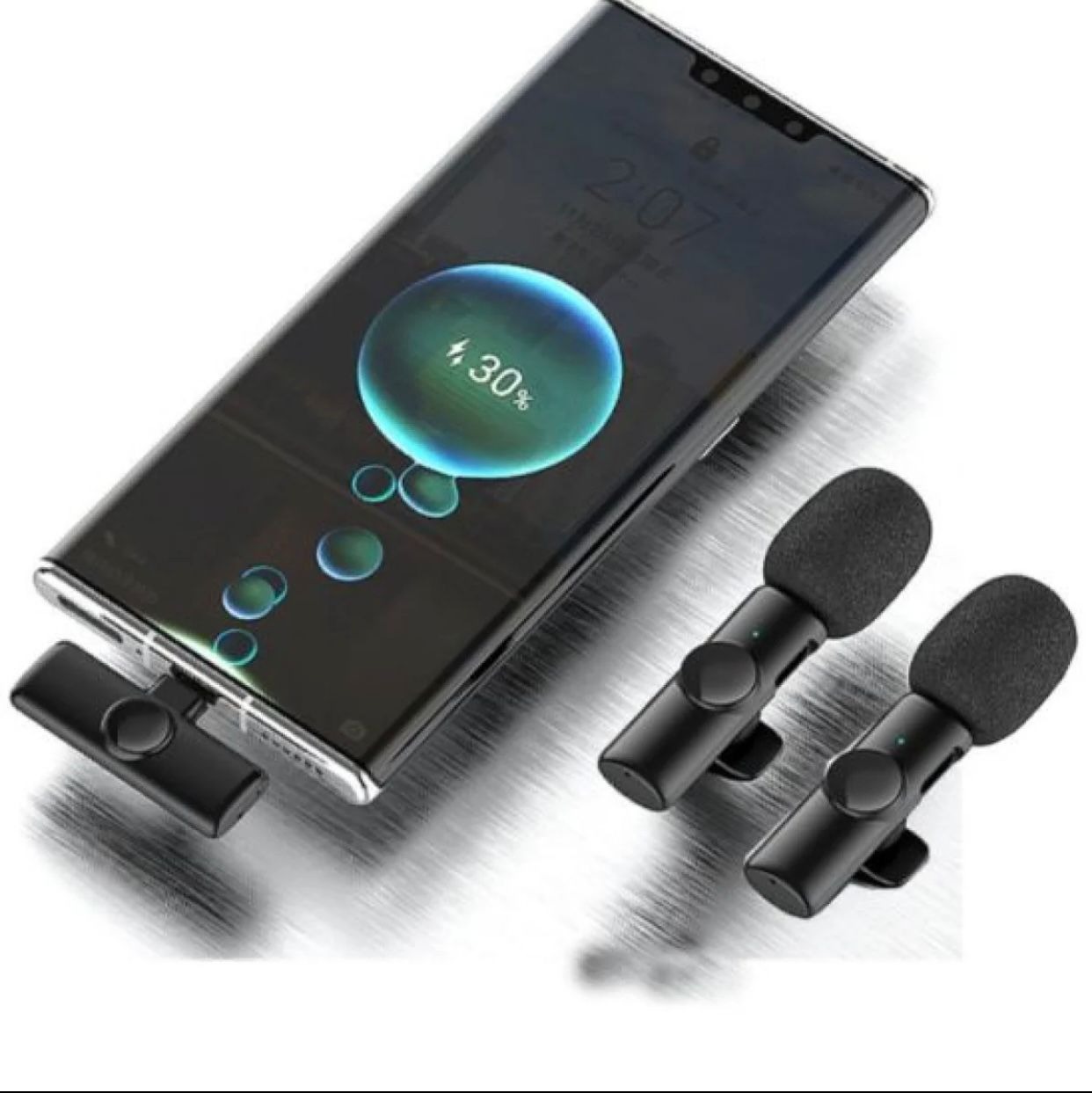 Picture of K9 Wireless Dual Microphone Professional Lapel Lavalier Microphone Remove Noise For Турe C Microphone