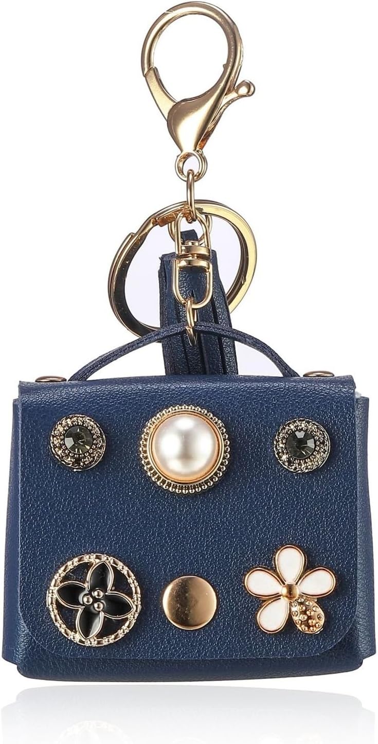 Picture of Mini Owl Coin Purse Ladies Key Chain Charm Headphone Bag For Apple Airpods Pro and pro 2nd Gen, joyroom T03s Pro cover, Airpods 4 Pro2 3 2and1 Headphone Bag Wallet PU Leather Keychain (Headphone not included)