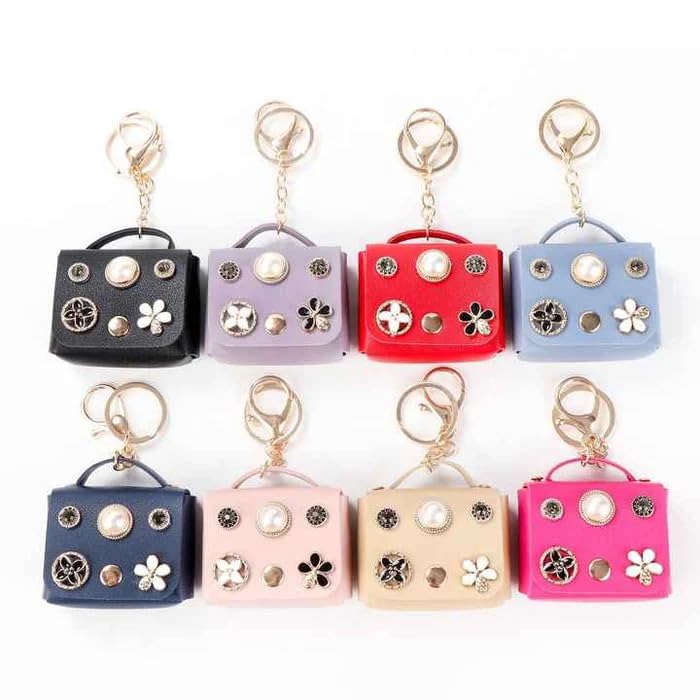 Picture of Mini Owl Coin Purse Ladies Key Chain Charm Headphone Bag For Apple Airpods Pro and pro 2nd Gen, joyroom T03s Pro cover, Airpods 4 Pro2 3 2and1 Headphone Bag Wallet PU Leather Keychain (Headphone not included)
