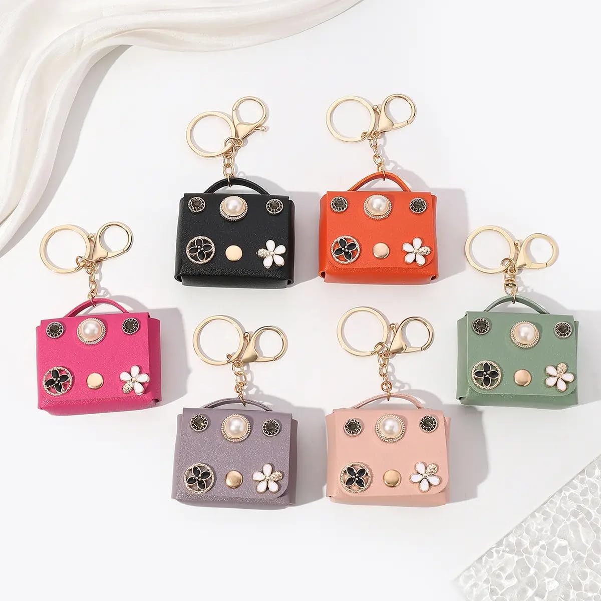 Picture of Mini Owl Coin Purse Ladies Key Chain Charm Headphone Bag For Apple Airpods Pro and pro 2nd Gen, joyroom T03s Pro cover, Airpods 4 Pro2 3 2and1 Headphone Bag Wallet PU Leather Keychain (Headphone not included)
