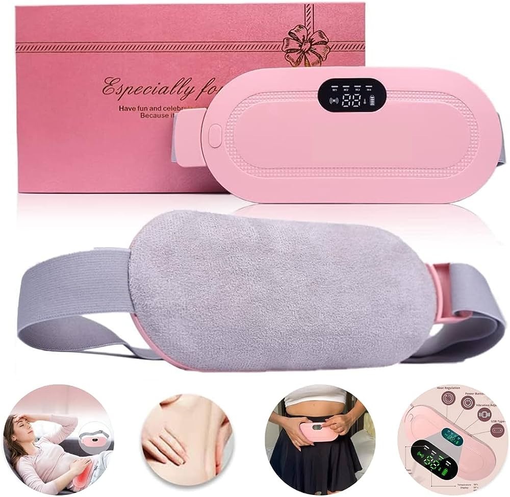 Picture of Women Relieve Period Cramps Heat Belt Curved Heating Massage Pad, backpain, hot water bag, Belly Period Massager, for Women and Girls