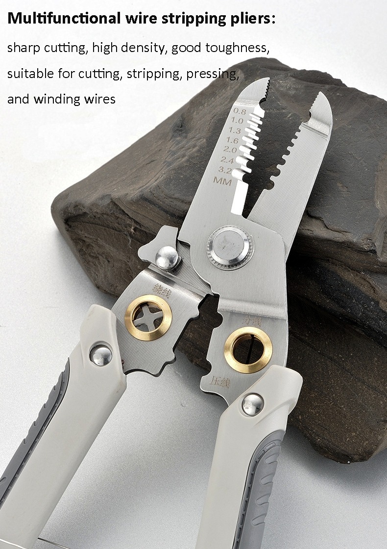 Picture of Premium  Multifunctional Wire Stripper, Crimper & Cable Cutter Pliers – Premium Stainless Steel Electrical Wire Stripping Tool | Professional Electrician’s Choice for Accuracy & Durability Premium Multifunctional Wire Stripper, Crimper & Cable Cutter Plie